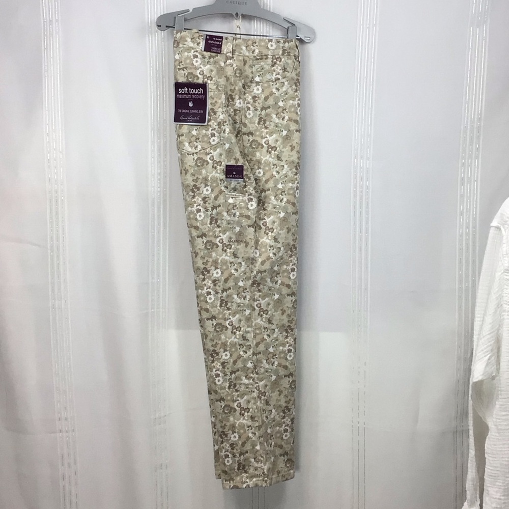 🦢 Gloria Vanderbilt Amanda Floral Soft Touch Slimming Jeans Sz.16